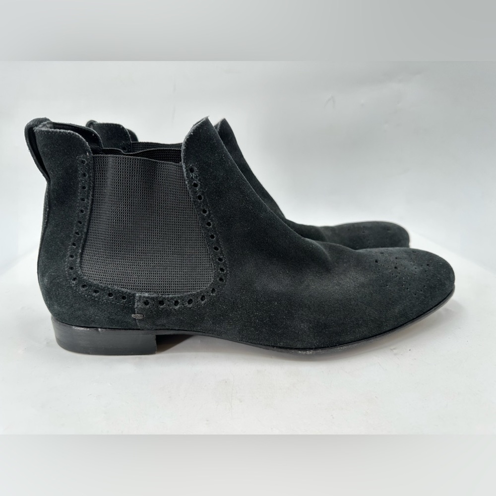 Burberry Black Suede Chelsea Boot Size 43-N Made In italy - Picture 3 of 13